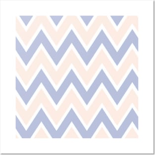 Pastel Pink& Blue Zigzag Posters and Art